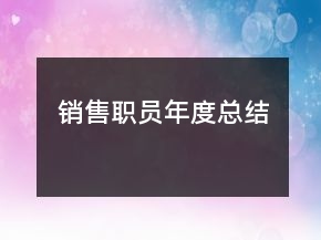 銷(xiāo)售職員年度總結(jié)