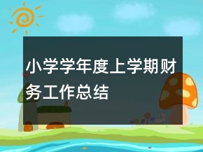 小學(xué)學(xué)年度上學(xué)期財(cái)務(wù)工作總結(jié)