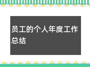 員工的個(gè)人年度工作總結(jié)