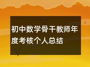初中數(shù)學(xué)骨干教師年度考核個(gè)人總結(jié)