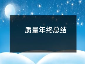 質(zhì)量年終總結(jié)