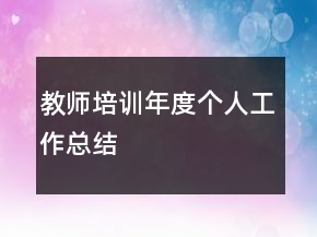 教師培訓年度個人工作總結