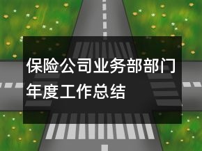 保險(xiǎn)公司業(yè)務(wù)部部門年度工作總結(jié)