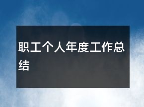 職工個(gè)人年度工作總結(jié)