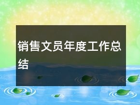 銷售文員年度工作總結
