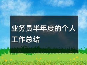 業(yè)務(wù)員半年度的個(gè)人工作總結(jié)