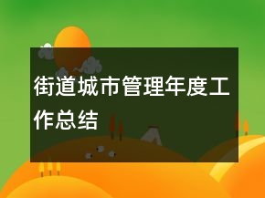 街道城市管理年度工作總結(jié)