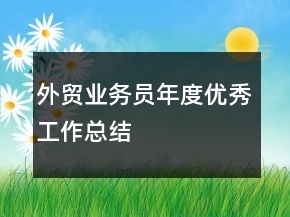 外貿(mào)業(yè)務(wù)員年度優(yōu)秀工作總結(jié)