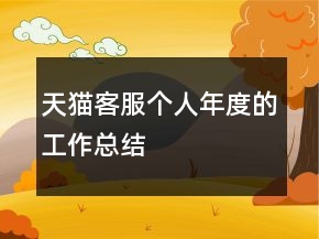 天貓客服個人年度的工作總結(jié)