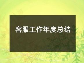 客服工作年度總結(jié)