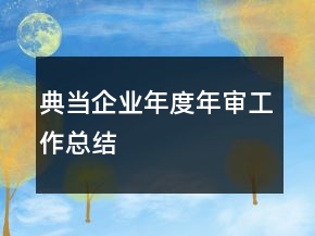 典當(dāng)企業(yè)年度年審工作總結(jié)