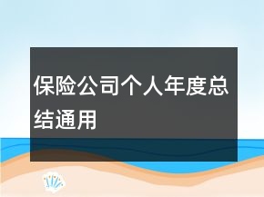 保險公司個人年度總結(jié)通用
