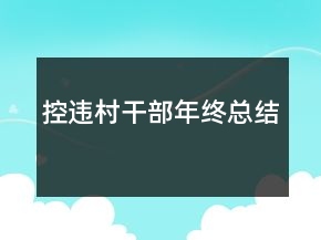 控違村干部年終總結(jié)