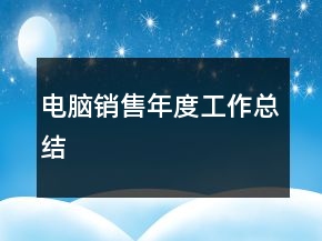 電腦銷售年度工作總結(jié)