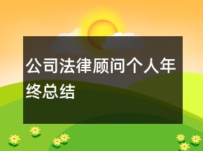 公司法律顧問個人年終總結