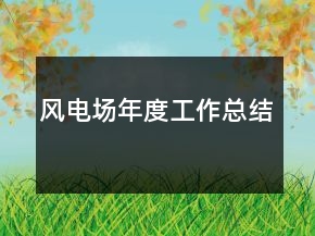 風(fēng)電場年度工作總結(jié)