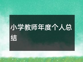 小學(xué)教師年度個(gè)人總結(jié)