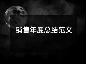 銷(xiāo)售年度總結(jié)范文