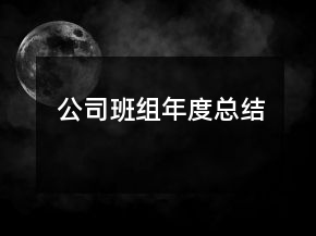 公司班組年度總結