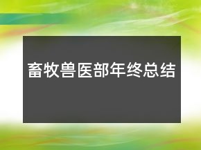 畜牧獸醫(yī)部年終總結(jié)