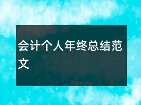 會計個人年終總結(jié)范文