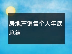 房地產(chǎn)銷售個(gè)人年底總結(jié)