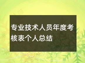 專業(yè)技術(shù)人員年度考核表個人總結(jié)