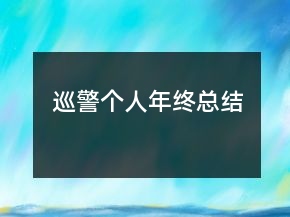 巡警個(gè)人年終總結(jié)