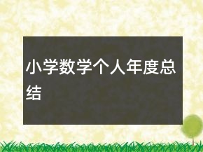 小學(xué)數(shù)學(xué)個(gè)人年度總結(jié)