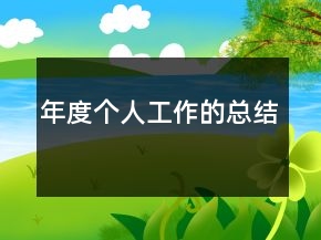 年度個(gè)人工作的總結(jié)