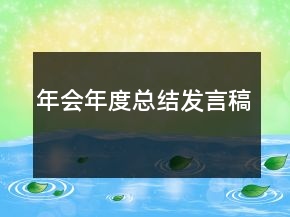 年會年度總結(jié)發(fā)言稿