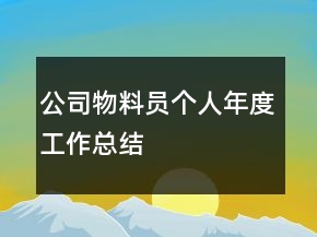 公司物料員個(gè)人年度工作總結(jié)