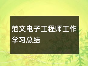 范文電子工程師工作學(xué)習(xí)總結(jié)