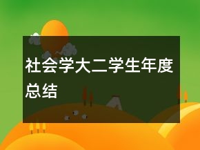 社會(huì)學(xué)大二學(xué)生年度總結(jié)