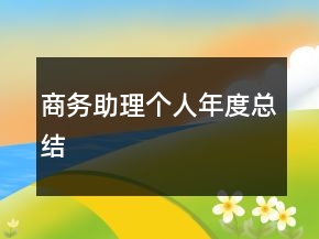 商務(wù)助理個(gè)人年度總結(jié)