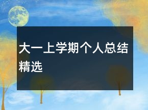 大一上學(xué)期個人總結(jié)精選