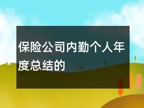 保險(xiǎn)公司內(nèi)勤個(gè)人年度總結(jié)的