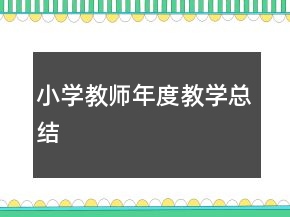 小學(xué)教師年度教學(xué)總結(jié)