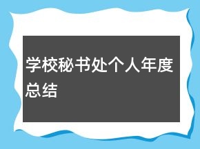 學(xué)校秘書處個人年度總結(jié)