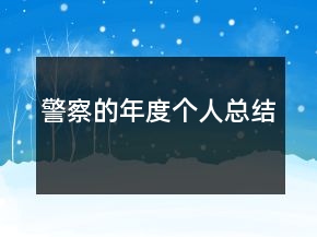警察的年度個人總結