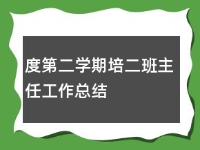 度第二學(xué)期培二班主任工作總結(jié)