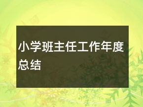 小學(xué)班主任工作年度總結(jié)