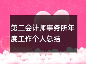 第二會(huì)計(jì)師事務(wù)所年度工作個(gè)人總結(jié)