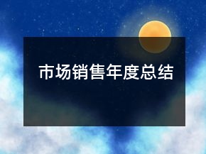 市場銷售年度總結(jié)