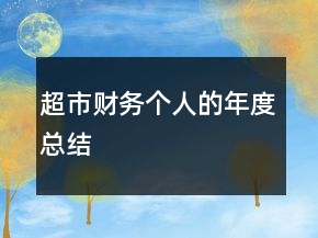 超市財務個人的年度總結(jié)