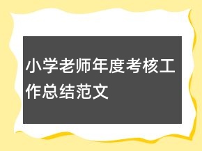 小學(xué)老師年度考核工作總結(jié)范文