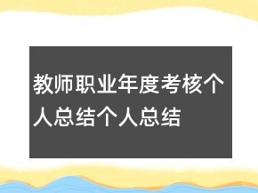 教師職業(yè)年度考核個人總結個人總結