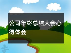 公司年終總結(jié)大會(huì)心得體會(huì)
