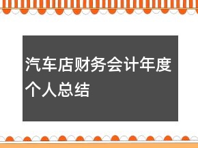 汽車店財務(wù)會計年度個人總結(jié)