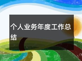 個人業(yè)務年度工作總結
